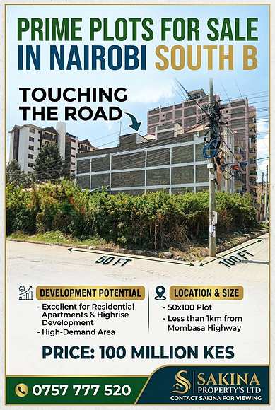 Prime 50x100 ft Commercial Plot Touching Tarmac in Nairobi South B (Under 1 km from Mombasa Road) — South B